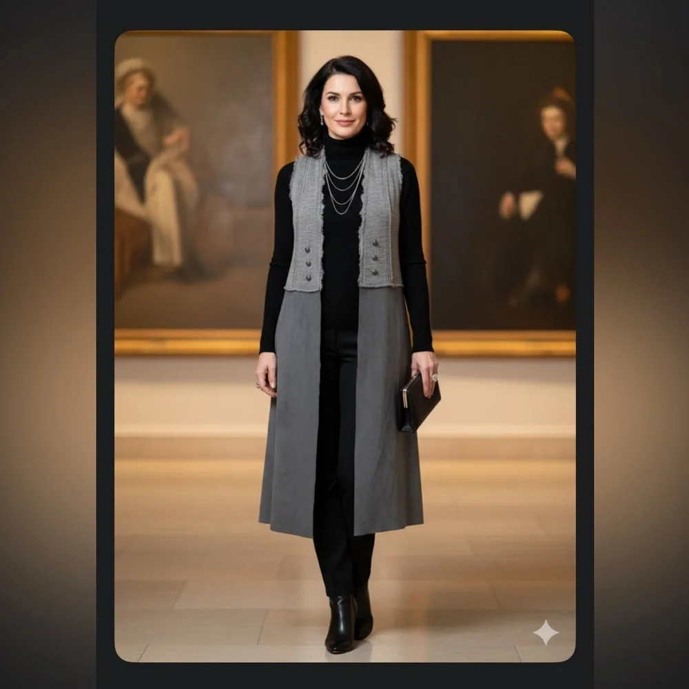 Vocal Charcoal Knit Vest - Picture 2 of 8